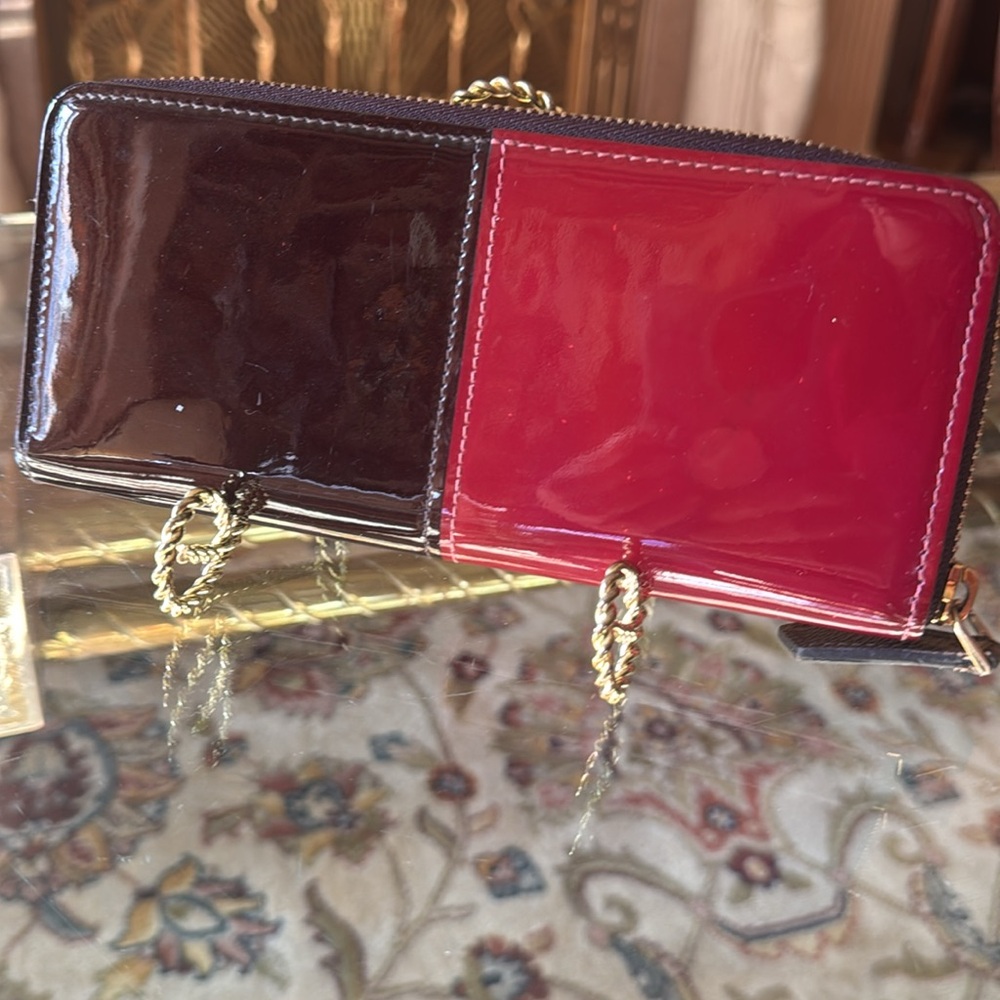 Louis Vuitton Wallet Glossy Red and Burgundy Wallet - Picture 5 of 14